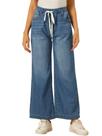Calças jeans Allegra K, casuais, folgadas, com cordão, cintura elástica Calças jeans Allegra K, casuais, folgadas, com cordão, cintura elástica