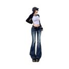 Calças Jeans Femininas Retro Y2K De Cintura Alta, Slim Fit, Estilo Bootcut, Calças Flare De Cintura