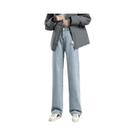 Calças Jeans Femininas Térmicas De Cintura Alta Com Forro De Pelúcia Para O Inverno, Calças De Denim