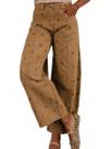 Calças jeans jeans chouyatou femininas 2026 com bolinhas largas