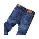 Calças Jeans Masculinas Pretas De Algodão Stretch Confortáveis Com Corte Regular Estilo Coreano