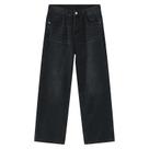 Calças Jeans Pretas Clássicas Masculinas De Perna Reta, Estilo Casual, Vintage, Calças De Rua De