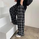 Calças Jogger Femininas S-3XL Xadrez De Cintura Alta, Perna Larga, Estilo Baggy Harajuku Oversized