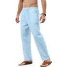 Calças Jogger Masculinas De Algodão E Linho Respiráveis Com Cordão, Calças Casuais Largas E Soltas Calças Jogger Masculinas De Algodão E Linho Respiráveis Com Cordão, Calças Casuais Largas E Soltas