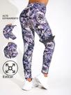 Calças Justas De Yoga Femininas Com Estampa De Flores Roxas, Alta Elasticidade, Leggings Sexy De