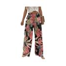 Calças Largas De Cintura Alta Com Estampa Floral plus Size 1XL-5XL Para Mulheres, Calças Longas