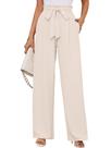 Calças largas KORSIS Casual Lightweight para mulheres Ivory XL