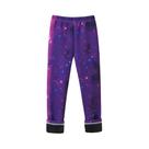 Calças Longas De Menina Com Forro De Pelúcia Quente, Estampa De Borboleta E Listras, Leggings Macias