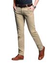 Calças masculinas que combinam com modelagem justa, cônica, elástica, casual, 8050