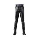 Calças Masculinas Skinny Fit Em Couro PU Com Cintura Elástica Para Festas E Dança Em Nightclubs