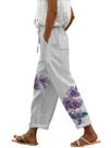 Calças Palazzo domirica com estampa floral de linho plus size 4GG para mulheres