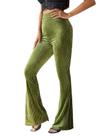 Calças Palazzo Floerns Velvet Flare Leg, cintura elástica para mulheres Calças Palazzo Floerns Velvet Flare Leg, cintura elástica para mulheres