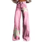 Calças Palazzo LUFHBEHB femininas com estampa floral boho de cintura alta