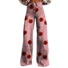Calças Palazzo LUFHBEHB femininas com estampa floral boho de cintura alta