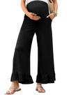 Calças para Grávidas Yousify Soft Ruffle Flowy Lounge Pretas