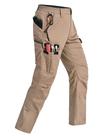 Calças Rapoo Tactical Cargo Ripstop com cintura elástica cáqui 40x30