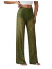 Calças RoseSeek Y2K de renda floral transparente em verde liso