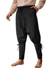 Calças Runcati Medieval com faixa no tornozelo Pirata Viking Masculina de Algodão Calças Runcati Medieval com faixa no tornozelo Pirata Viking Masculina de Algodão
