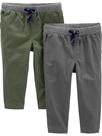 Calças Simple Joys by Carter's Baby Boys, pacote com 2 unidades, verde/cinza, 4T