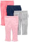 Calças Simple Joys da Carter's Baby Girls, pacote com 4, 6 a 9 meses