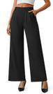 Calças sociais AVAMO Wide Leg Pull On, elásticas, para trabalho, mulheres negras Calças sociais AVAMO Wide Leg Pull On, elásticas, para trabalho, mulheres negras