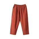 Calças Soltas de Algodão e Linho para Mulheres - Cintura Elástica - Estilo Casual de Verão
