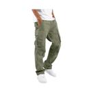 Calças Táticas Masculinas Com Grandes Bolsos, Cintura Elástica, 100% Algodão, Casuais Para Trabalho
