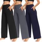 Calças TNNZEET Femininas Pantalona com Bolsos 3 Peças Calças TNNZEET Femininas Pantalona com Bolsos 3 Peças