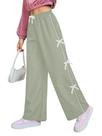 Calças Track Pants WDIRARA, com laço lateral, cintura larga, 7Y