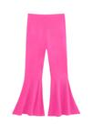 Calças WDIRARA Girl's Flare, cintura alta, elástica, rosa 13Y