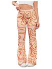 Calças WDIRARA Snakeskin High Waist Flare Bell Bottom Orange