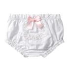 Calcinha Bebê Batizado Algodão Bordada Floral Papilloo