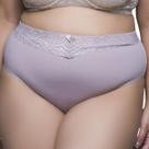 Calcinha Cintura Alta Tanga Detalhe Em Renda Plus Size Bruvi