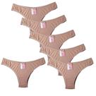 Calcinha de algodão, modelo tanga, cor neutra, antialérgica, Tam M - kit 6 un Calcinha de algodão, modelo tanga, cor neutra, antialérgica, Tam M - kit 6 un