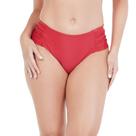 Calcinha de Biquini Drapeada Larga Plus Size Lisa
