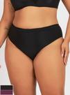 Calcinha de Biquíni Plus Size, Tanga Média, Preto, Tams. 52