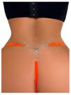 Calcinha feminina RoseSeek Sparkling Butterfly G String Orange