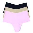 Calcinha Fio Dental Cintura Alta Hanky Panky Preto Taupe Bliss G