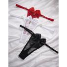 Calcinha Fio Dental em Tule Transparente com Laço Grande Atrás e Pingente de Coração Lingerie Sens Calcinha Fio Dental em Tule Transparente com Laço Grande Atrás e Pingente de Coração Lingerie Sens