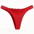 Calcinha Fio Dental Strass Love com Corte a Laser e Detalhe de Renda Calcinha Fio Dental Strass Love com Corte a Laser e Detalhe de Renda