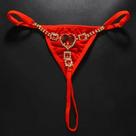 Calcinha Fio Dental Vermelha com Cristais - Sexy e com Strass