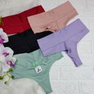 Calcinha fio dupla cós alto aperta barriga 5 unidades (kit 5 bruna)