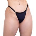 Calcinha Fio Duplo Preta Regulável Lisa para Lingerie