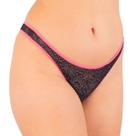Calcinha Fio em Renda Temiscira Lingerie Sensual Sex Preto com Rosa