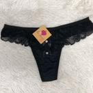 Calcinha fio renda dois laços lingerie cavadinha