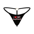 Calcinha G-string Estampada I Love My Boyfriend, Brincalhona E Sem Costura, Modelo T-back Biquíni