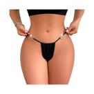 Calcinha G-string Feminina De Cintura Baixa Com Decoração De Coração Preto, Lingerie Sexy E