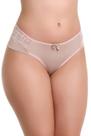 Calcinha IMI Lingerie Fio Dental Duplo Em Microfibra E Renda Selma Bege