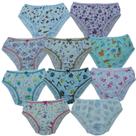 Calcinha infantil de algodão, estampas variadas, tamanho GG, Kit com 10 uni