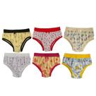 Calcinha infanto/juvenil de algodão com cós, estampas variadas, tam XGG, kit com 6 un
